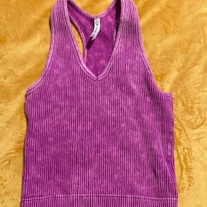 Zenana Outfitters Magenta Ribbed Tank Top